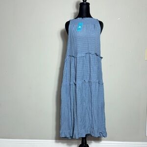 Cupshe Slate Smoked & Ruffles Dress